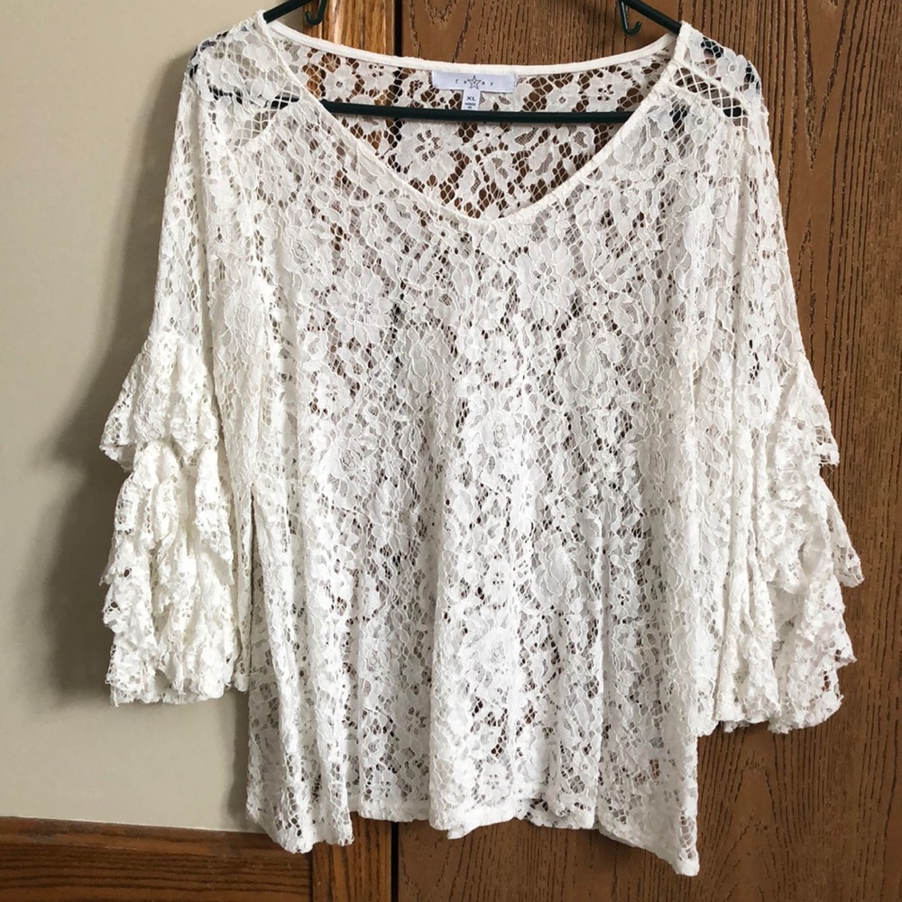 (Fever) white lace top - Picture 1 of 4